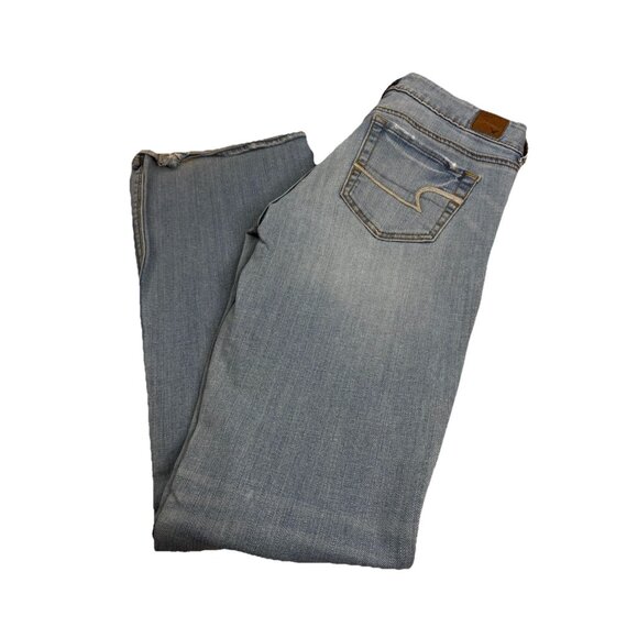 American Eagle Artist Sz 6 (Actual 29x31) Light Wash Boot Distressed Jeans EUC - Picture 12 of 13